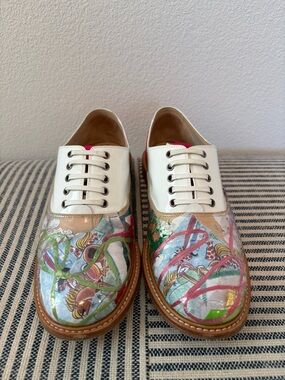 Christian Louboutin “Havana Trash” 20th Anniversary Leather Lace-Up Flats